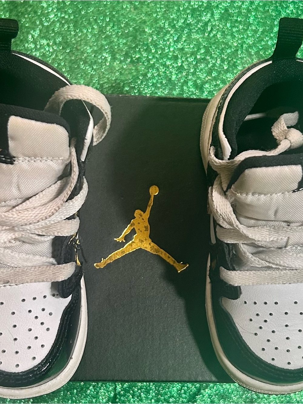 Jordan Kids White and Black High-Top Sneakers